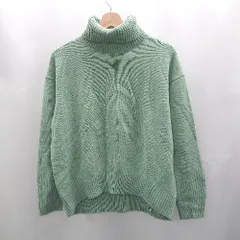 ◇ ⊇ nano universe ナノ ユニバース タートルネック 長袖 ハイゲージニット サイズ38 グリーン系 レディース E  【1506190003269】