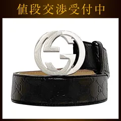 グッチ ベルト ブラウン シマ インターロッキング 114984 美品
