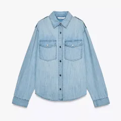 極美品ZARA(ザラ)ライトブルーデニムシャツ