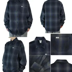 新品 キャルトップ シャツ オンブレチェック CALTOP メンズ 2000 OMBRE LONG SLEEVE SHIRTS ネルシャツ ネイビー チカーノ USA製 メキシコ製 ウェッサイ 西海岸 HIPHOP ギャングスタ カルトップ ゆるだぼ ビッグ
