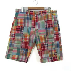 エドウィンゴルフ ショートパンツ リネン混 ゴルフウエア ボトムス メンズ Lサイズ レッド×イエロー×ブルー EDWIN GOLF 【中古】