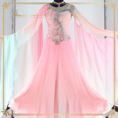 お値下げ【社交ダンス】 ピンクのスタンダードドレス　 エダスー edda hsu お値下げ【社交ダンス】 ピンクのスタンダードドレス エダスー edda