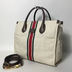 2507-1｜美品｜グッチ シェリーライン 2WAY トートバッグ GGロゴ