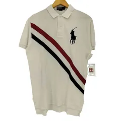 ポロバイラルフローレン Polo by RALPH LAUREN ビッグポニー刺繍 ラインデザイン 半袖ポロシャツ メンズ import：S 