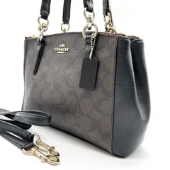 ✨良品✨  COACH コーチハンドバッグ 2way ショルダーバッグ PVC レザー ゴールド金具 ロゴマーク キーホルダー ブラウン 茶色 ブラック 黒色 ユニセックス 男女兼用 レディース メンズ