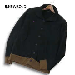 R.NEWBOLD ポールスミス 通年 ロゴ刺繍★ 袖裾切替 スウェット スタンドカラー カーディガン ジャケット Sz.M メンズ 黒