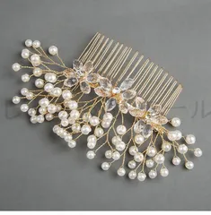 パーティ ブライダル ヘアコーム ヘッドドレス ヘアアクセサリー ホワイト パール ビーズ 披露宴 演奏会 発表会 フォーマル 結婚式 お呼ば
