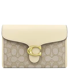 コーチ COACH チェーンウォレット タビー シグネチャー キャンバス レザー ベージュ系 ヴィンテージ金具 アイボリー チェーンショルダー ゴールド金具  CA192B4SHG【中古】