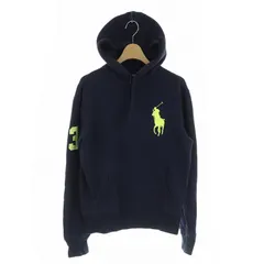 ポロ バイ ラルフローレン Polo by Ralph Lauren ビックポニー刺繍 スウェットパーカー プルオーバー 長袖 裏起毛 XS 紺 ネイビー /MY ■OS