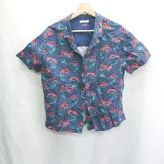 ◇ ⊂ Φ studio CLIP スタディオクリップ 総柄 半袖 シャツ サイズF ブルー系 レディース E  【1412090031021】