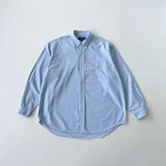 90s ラルフローレン  ビッグシャツ　ボタンダウンシャツ　胸ポケ　刺繍ロゴ　Polo by Ralph Lauren Big Shirt Blue XLsize T1812 A3