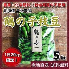 【農薬・化学肥料：栽培期間中不使用】鶴の子（枝豆） 5kg 北海道 ニセコ産