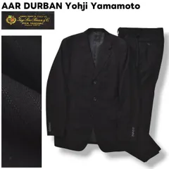 【高級】 日本製 AAR ダーバン DURBAN x ヨウジヤマモト Yohji Yamamoto ロロピアーナ Loro Piana SUPER 120s オーダーメイド 3B シングル スーツ セットアップ 上下 シャドーストライプ ブラック メンズ