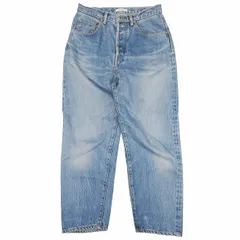 ハツキ HATSKI テーパード デニム パンツ ジーンズ ジーパン Gパン ボタンフライ セルビッチ ボトムス ライトインディゴ ☆J82 レディースのサムネイル