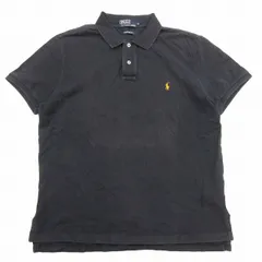 ポロ バイ ラルフローレン Polo by Ralph Lauren 鹿の子 ポロシャツ 半袖 ポニー ロゴ 刺繍 コットン ジャージー生地 CUSTOM FIT カスタムフィット プルオーバー カットソー LL 紺 ネイビー メンズ ♪8