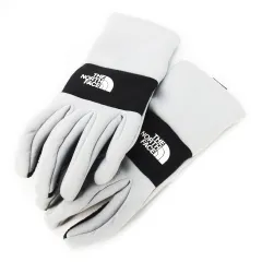 ザノースフェイス THE NORTH FACE グローブ 手袋 配色 ロゴ フリース ラバー滑り止め 裏起毛 防寒 アウトドア M グレー /CK2