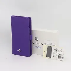 箱付 未使用品 ランバン オンブルー 482810 パープル 牛革 カード収納付 メンズ/レディース スマホケース 2000000 NSK OMI