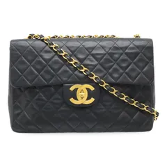 CHANEL シャネル ココマーク ラムスキン デカマトラッセ チェーンショルダーバッグ Wチェーン 黒 ブラック ゴールド金具 A01094