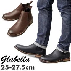 ☆ M(26-26.5cm) ☆ glabella SIDE GORE BOOTS glabella グラベラ ブーツ サイドゴアブーツ チェルシーブーツ ショートブーツ 革靴 レザーブーツ サイドゴア ショート ラウンドトゥ チェルシー レザー 革 上品