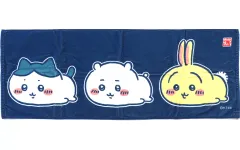 【中古】タオル・手ぬぐい ちいかわ＆ハチワレ＆うさぎ 東京みやげ 大きめフェイスタオル(ネイビー) 「ちいかわ なんか小さくてかわいいやつ」