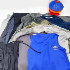 [13点セット] アディダス アンブロ claudio pandiani プーマ 他 サッカー スポーツウェア シャツ パンツ スウェット インナー まとめ 130/140 マーカー おまけ