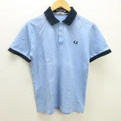 G■フレッドペリー/FREDPERRY 半袖ポロシャツ/鹿の子地【40】水色/men's/40【中古】■