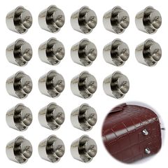【新着商品】修理 カバン レザークラフト バッグ ネジ式 カシメ金具 台形型 レザークラフト金具 シルバー 20個セット】カシメ ハンドメイド 底鋲【12mm DIY スタッズ 飾り