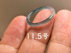 L12-181 極細 高氷種 極品 11.5号 天然グアテマラ産 A貨 本翡翠 くりぬき リング