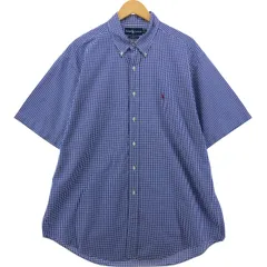 古着 ラルフローレン Ralph Lauren CLASSIC FIT ギンガムチェック 半袖 ボタンダウン チェックシャツ メンズXL相当/eaa552703