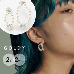 【即納】パール ダブル ライン ピアス GOLDY ゴールディ 1231111 goldy アクセサリー レディース シルバー ゴールド メタル 小ぶり 両耳用 2個セット パーティ GOLDY ピアス gpldy アクセサリー ゴールディ ピアス フォーマル