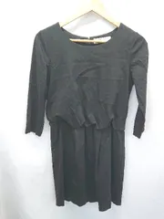 ◇ ⊇ BEAUTY & YOUTH UNITED ARROWS 七分袖 ミニ ポンチタックワンピース ブラック レディース E  【1506250001969】