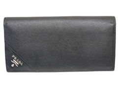 PRADA プラダ 2MV836 ■ サフィアーノレザー 二つ折り 長財布 ウォレット 黒 ブラック メンズ □7D