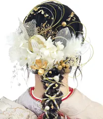 【新着商品】チュール網 水引き ゴールド小花 金箔 和玉 組 造花飾り 赤 かすみ草 白 紫陽花 ゴールド 金 ヘアアクセサリー 振袖 和装 卒業式 着物 七五三 9色展開 披露宴 卒園式 髪飾り 浴衣 袴 成人式 結婚式 発表会 24点セット 和装 造花