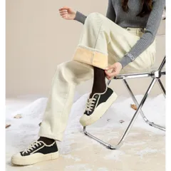 裏シャギー デニムパンツ ジーパン レディース 裏起毛 ジーンズ ワイドパンツ ゆったり ワイド ストレート バギー ハイウエスト パンツ 裏ボア フリース 起毛 韓国ファッション 防寒 秋冬 冬 温かい 服 ズボン 大きいサイズ 韓国 アイボリー