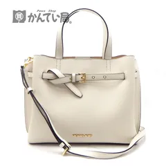 《美品》マイケルコース　エミリア サッチェル ラージ 2wayトート　ショルダーバッグ　ライトクリーム　アイボリー　白系　A25-1515　久安店
