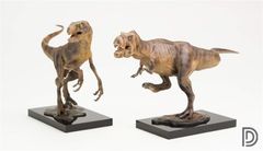 DINO DREAM ティラノサウルス Tレックス T-REX ヴェロキラプトル セット 恐竜 肉食 リアル フィギュア PVC プラモデル おもちゃ 模型 プレゼント プレミアム 20cm級 オリジナル スタチュー 塗装済 完成品 置物 台座付き