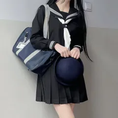 セーラー服 紺色 長袖 女子高生 3点セット ハロウィン 仮装 JK 制服 コスチューム 長袖 前開き 上下セット プリーツスカート 人気 女子制服 本格制服 紺三本 文化祭 卒業式 クリスマス プレゼント yunrui09