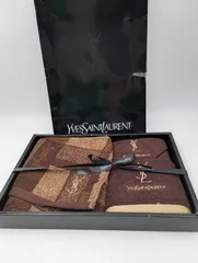 【K-1074】YVES SAINT LAURENT YSLロゴ刺繍 タオル3枚セット フェイスタオル ハンドタオル ハンカチ 新品未使用品