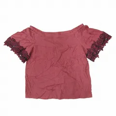 アプワイザーリッシェ Apuweiser-riche 袖レース 刺繍 ブラウス トップス カットソー シャツ オフショルダー サイズ1 ピンク レディース/4/BLM7