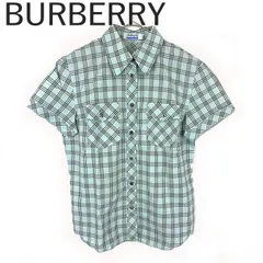 バーバリー BURBERRY 半袖シャツ チェック柄 爽やか 可愛い パステルカラー ライトブルー系