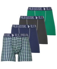 新品 未使用 並行輸入 4PK ULTRA SOFT JERSEY BB メンズ ボクサーパンツ 516069 3.ハウンドトゥースブルーセット