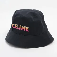 美品！CELINE セリーヌ　ブラッシュド　トリオンフ　バケットハット　イエロー CELINE セリーヌ ブラッシュド モヘアトリオンフ バケットハット