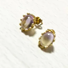小ぶり　宝石質アメトリンAAA　ピアス　SILVER925製・18KGP仕上げ　つけっぱなし