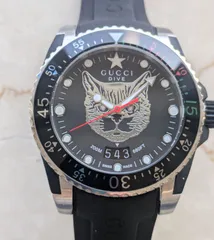 可動品【GUCCI/グッチ】7900P　スイス製　ブラックダイヤル　スクエア　ローマ数字有　シルバー　QZ　レディース腕時計　J492