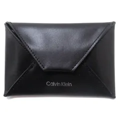【新品 未使用】Calvin Klein カルバンクライン アウトレット レザー エンボス エンベロープ ケース 名刺入れ カードケース 取り外しできる 4D1056G 001