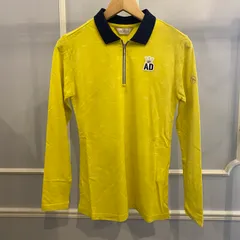adabat アダバット 36(S) レディース シャドーロゴデザイン 長袖ハーフジップポロシャツ イエロー系 BA513