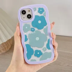 【在庫処分】アイフォン ストラップホール付き ワイヤレス充電対応 14/13 スマホケース 耐衝撃 ケース 軽量 6.1インチ 薄型 透明 対応 可愛い 韓国 - おしゃれ TPUカバー パープルフレーム クリア & 13ケース iPhone ブルー iPho