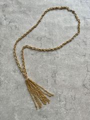 gold fringe chain necklace / belt