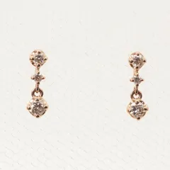 4℃ K18 3連ダイヤモンド ピアス/24-4174