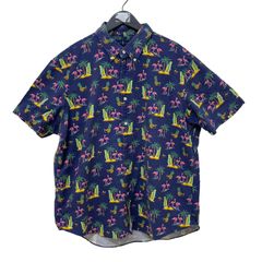GC799 RALPH LAUREN ラルフローレン 半袖シャツ シャツ カジュアルシャツ デザインシャツ 半袖 ネイビー系 メンズ サイズXL